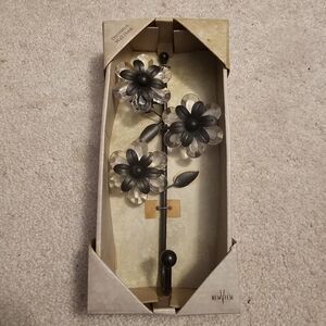 Decorative 3 Flower Single Wall Hook Bronzed Metal and Acrylic by NewView